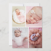 Faire-part Photo Collage de photos de bébé moderne Elegant (Dos)