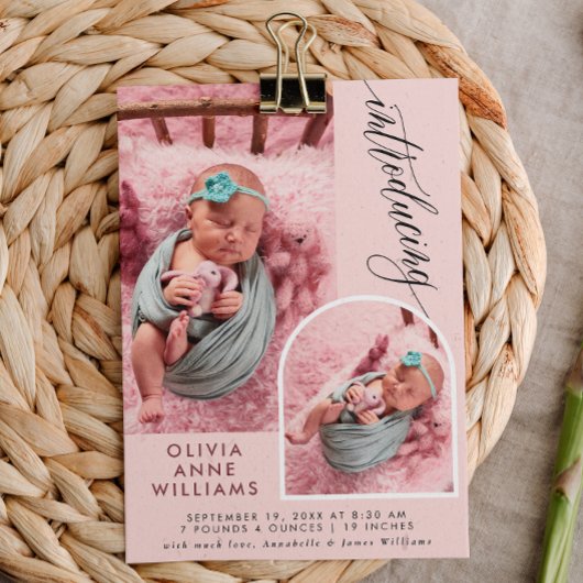 Faire-part Photo Collage de photos de bébé moderne Elegant