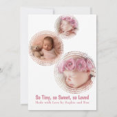 Faire-part Photo Collage de photos de bébé simple minimal mig (Dos)