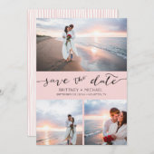 Faire-part Photo Collage manuscrit rose vierge Enregistrer la (Devant / Derrière)