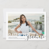 Faire-part Photo Collage Modern Script Graduation Open House (Devant)