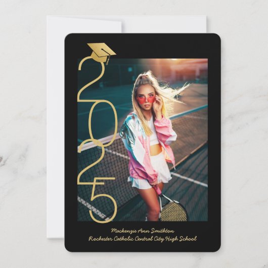 Faire-part Photo Collage Moderne 2025 Graduation Open House (Devant)