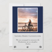 Faire-part Photo Collage Nautique Marine Bleu Ancre diplômé (Dos)