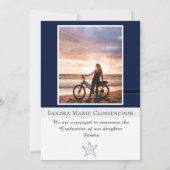 Faire-part Photo Collage Nautique Marine Blue Starfish diplôm (Dos)