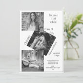 Faire-part Photo Collage Personalized 4 Photo Graduation (Debout devant)