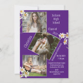 Faire-part Photo Collage personnalisé 4 images violet (Devant)