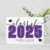 Faire-part Photo Collage Purple Graduation (Debout devant)