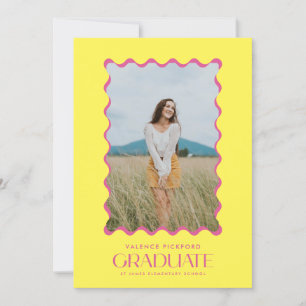 Faire-part Photo colorée 2025 Cadres Wavy du primaire