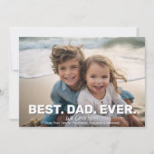 Faire-part Photo complète avec Best Papa Ever - Salutation Wh (Devant)