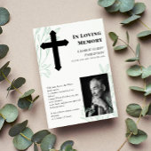 Faire-part Photo Cross & Greenery En Mémoire Amoureuse
