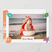 Faire-part Photo Cute Fish We've Moved to the Beach Nouveau A (Devant / Derrière)