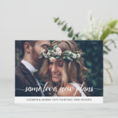 Faire-part Photo d'amour identique élégant Nouveaux plans Cha (Debout devant)