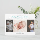 Faire-part Photo d'annonce de naissance avec introduction ami (Debout devant)