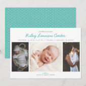 Faire-part Photo d'annonce de naissance avec introduction ami (Devant / Derrière)