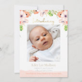 Faire-part Photo de bébé Fleurs de pêche Moderne Naissance (Devant)