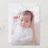 Faire-part Photo de bébé floue et verte Boho Naissance Anno (Devant)