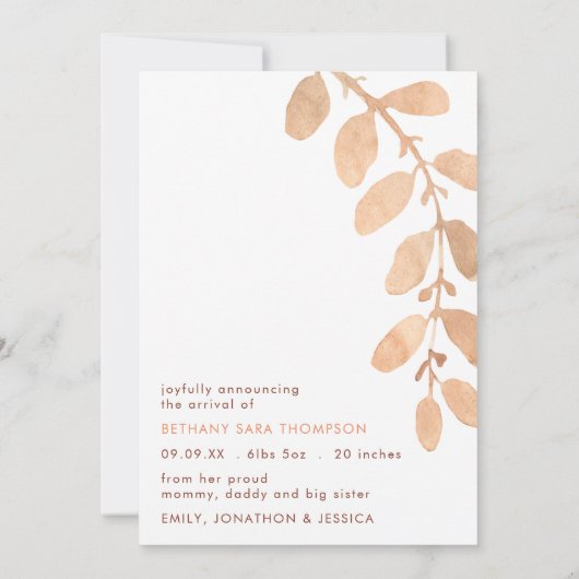 Faire-part Photo de bébé Lion mignon moderne naissance (Dos)