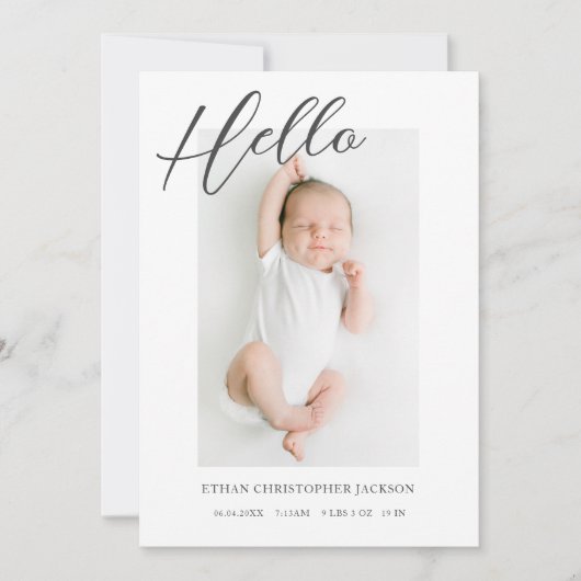 Faire-part Photo de bébé moderne naissance (Devant)