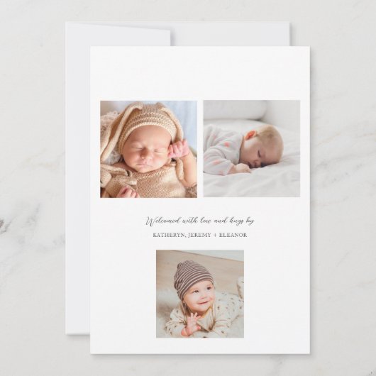 Faire-part Photo de bébé moderne naissance (Dos)