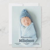 Faire-part Photo de bébé Naissance moderne (Devant)