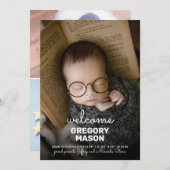 Faire-part Photo de bienvenue moderne Collage Unisex nouveau- (Devant / Derrière)