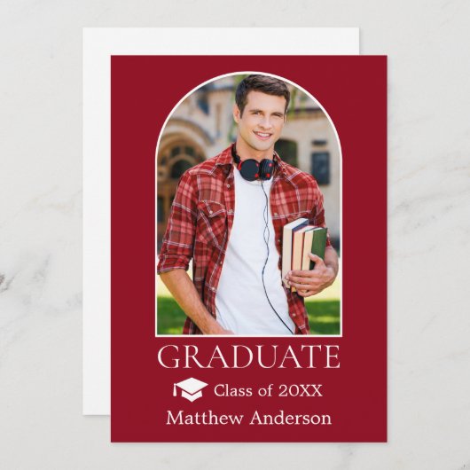 Faire-part Photo de bouchon de diplômé d'architecture moderne (Devant / Derrière)
