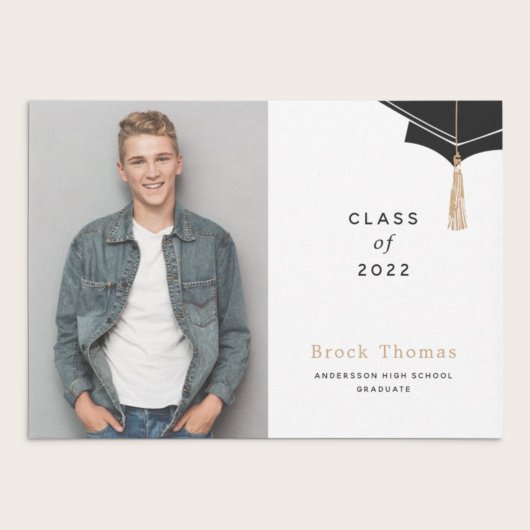 Faire-part photo de casquettes de fin d'études