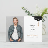 Faire-part photo de casquettes de fin d'études (Debout devant)