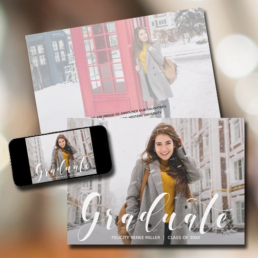 Faire-part Photo de Collège Diplômé