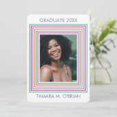 Faire-part photo de couleur encadrée (Debout devant)