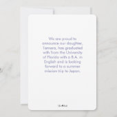 Faire-part photo de couleur encadrée (Dos)