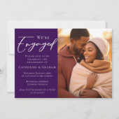 Faire-part Photo de couple de fiançailles Royal Purple (Devant)