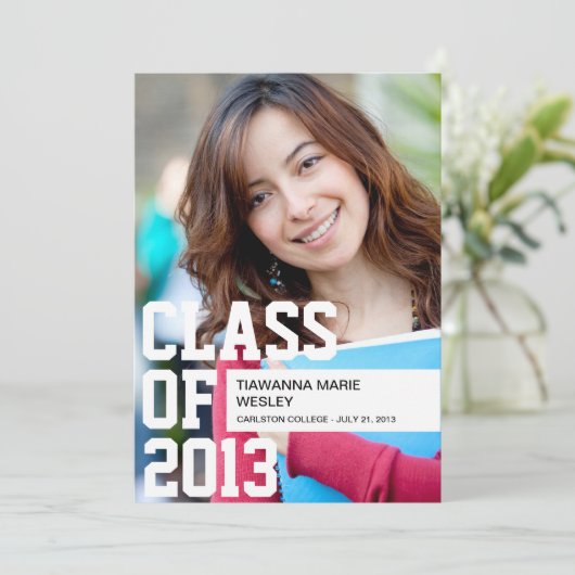 Faire-part photo de diplôme (Debout devant)