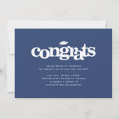 Faire-part Photo de diplôme bleu marine typographie moderne a (Dos)