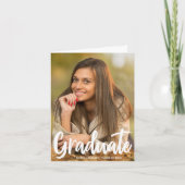 Faire-part Photo de diplômé chic moderne plié avec écriture m (Devant)