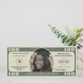 Faire-part Photo de diplôme de 100 dollars (Debout devant)