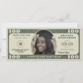 Faire-part Photo de diplôme de 100 dollars (Devant)
