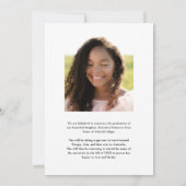 Faire-part Photo de diplômé moderne avec chapeau 2 Graduation (Dos)