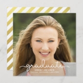 Faire-part photo de diplôme Script manuscrit (Devant / Derrière)