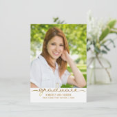 Faire-part Photo de diplôme Simple do-it-yourself Gold Stripe (Debout devant)