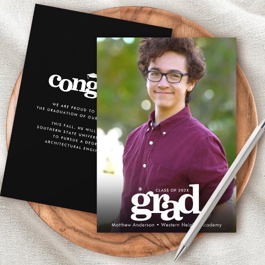 Faire-part Photo de diplôme simple moderne typographie audaci