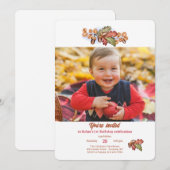 Faire-part photo de feuilles d'automne et de gland (Devant / Derrière)