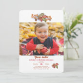 Faire-part photo de feuilles d'automne et de gland (Debout devant)