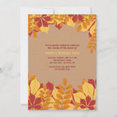 Faire-part photo de feuilles rustiques rouges et d (Dos)