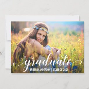 Faire-part Photo de fin d'études de script moderne