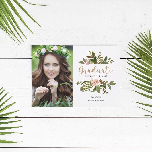 Faire-part Photo de fin d'études Gold Leaf