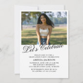 Faire-part Photo de fin d'études moderne noir & blanc 2025 (Dos)