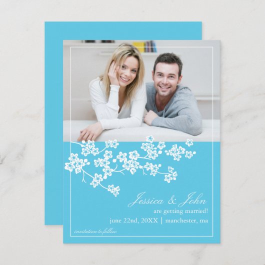 Faire-part photo de Fleurs de Cerisier pour Sauver (Devant / Derrière)