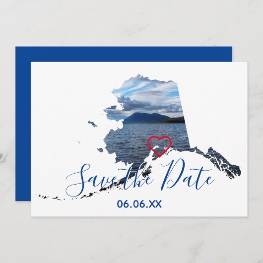 Faire-part Photo de forme Alaska Enregistrer la date (Devant / Derrière)