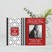 Faire-part photo de graduation chic contemporaine  (Debout devant)